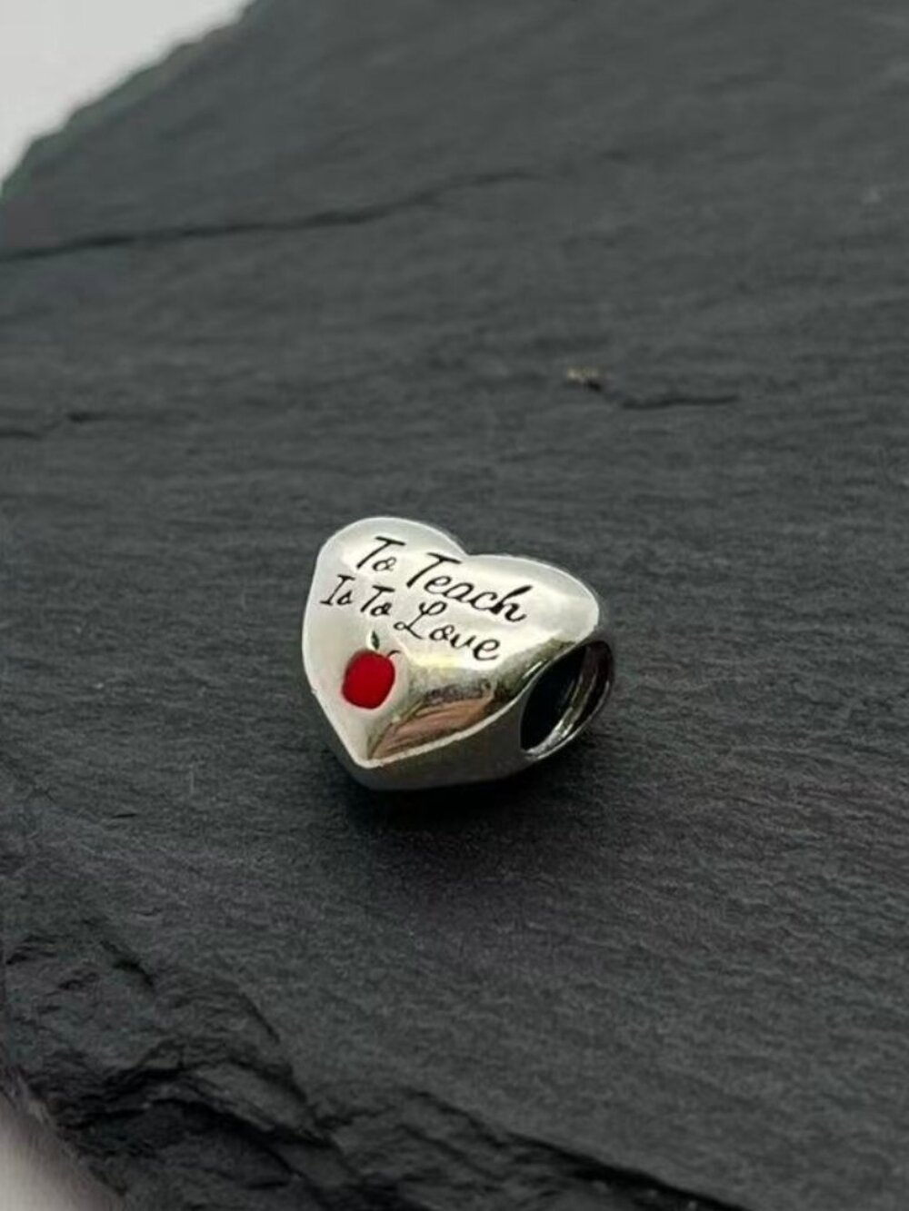 Pandora To Teach Is To Love Heart Charm Sterling Silver Jewelry
